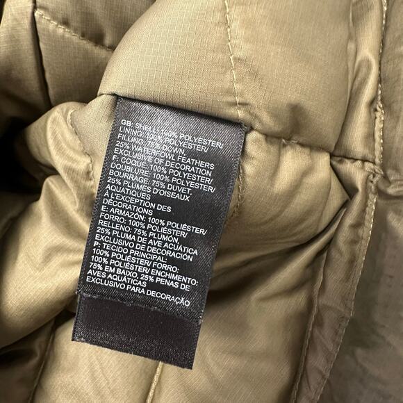 The North Face Flare Down RTO Army Green Womens XS Quilted Puffer Jacket 550 - Picture 7 of 9